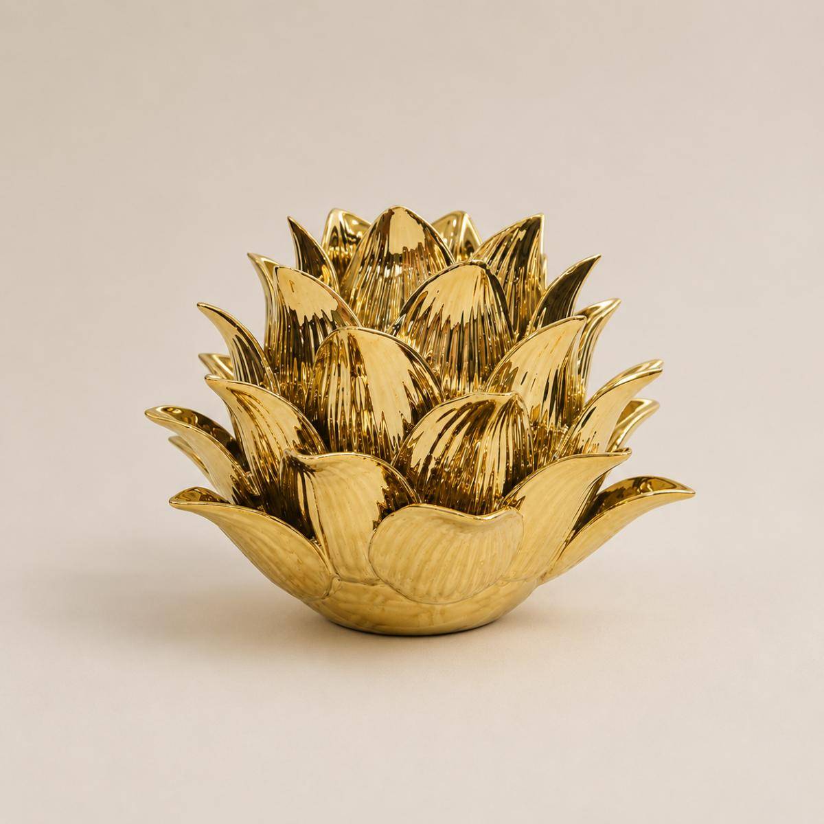 Luxury Golden Lotus Decorative Sculpture – Medium, QX1020GD