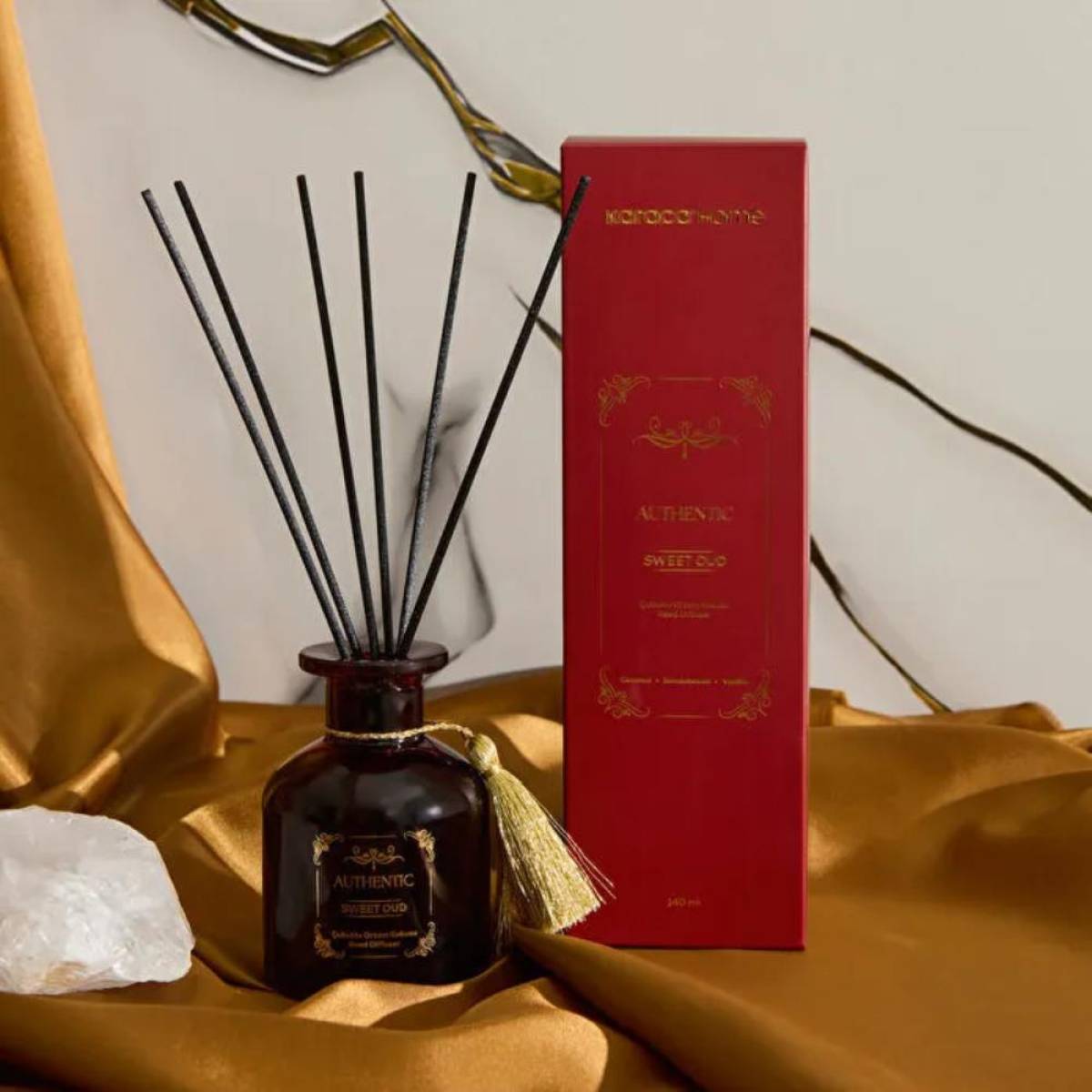 Karaca Home Authentic Series Sweet Oud Reed Diffuser | Luxurious Woody Home Fragrance