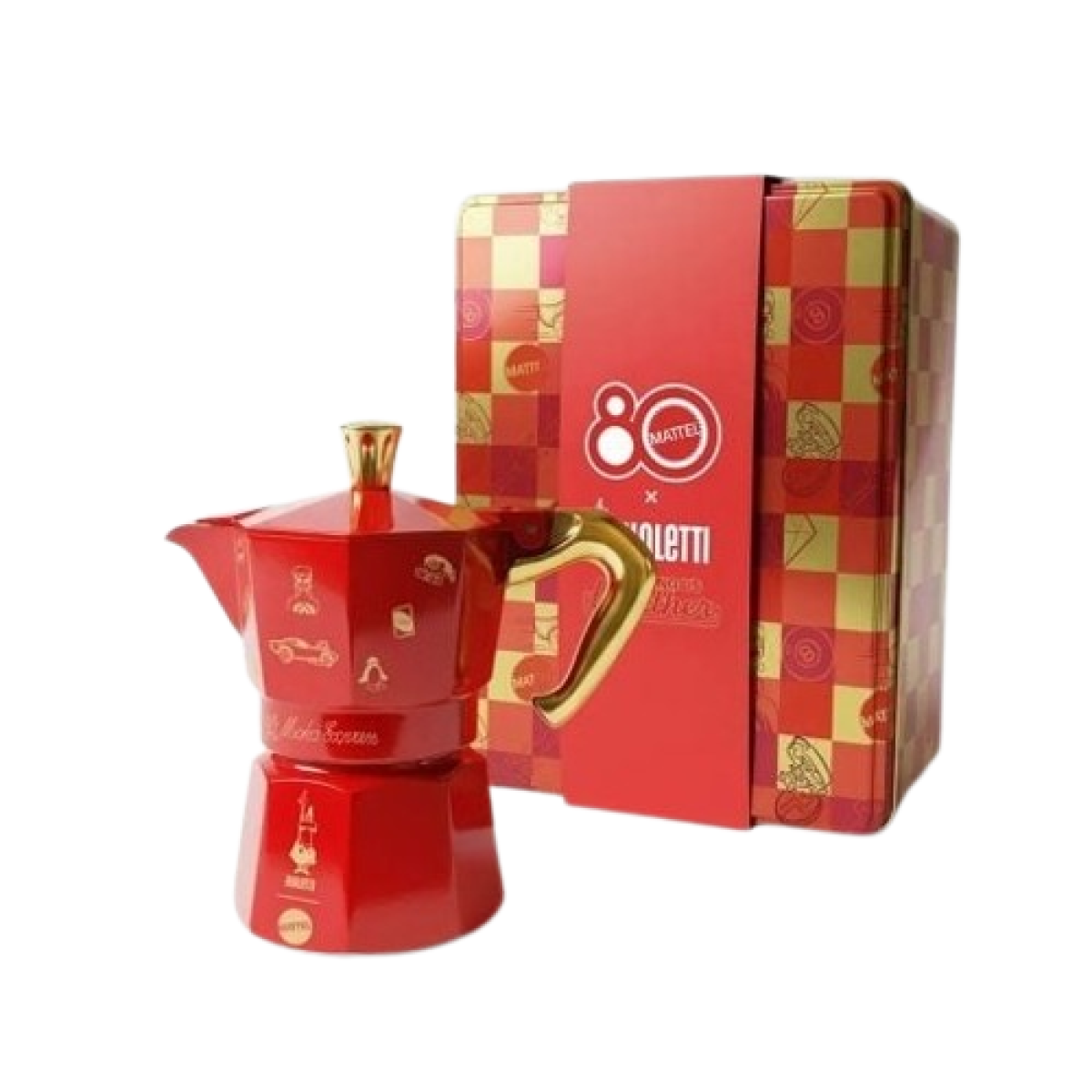 Bialetti BIA0005263 Set Moka Express Mattel 3 Cups – 80th anniversary