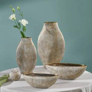 Karaca Novara Decorative Vase 33 Cm - Textured Ceramic