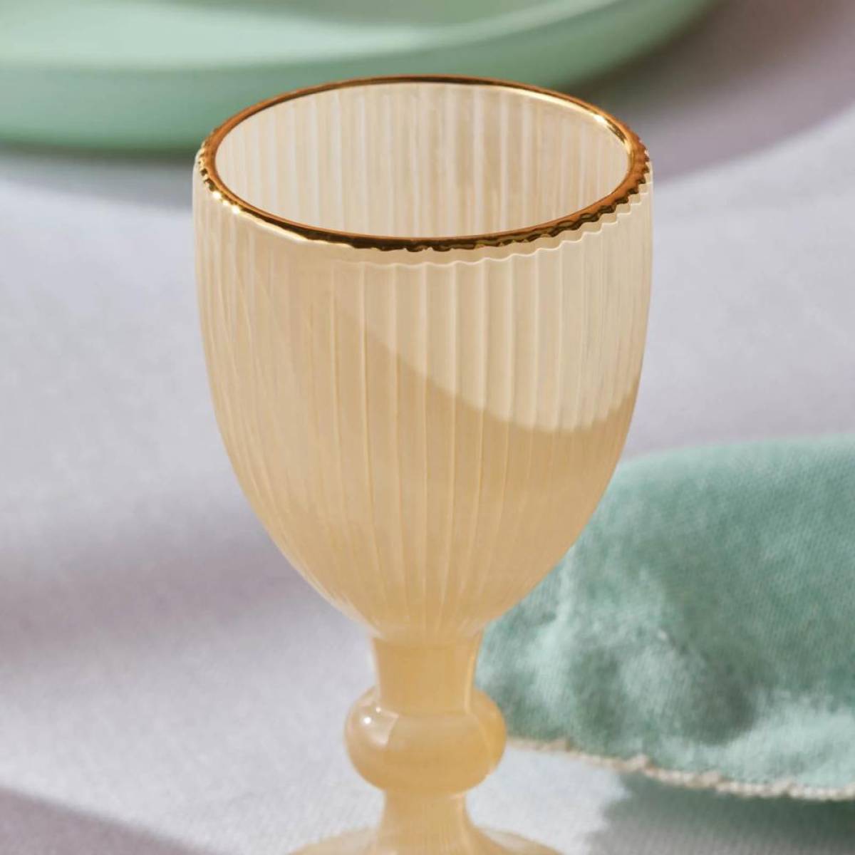 Karaca Rocco 6-piece Coffee Side Glass Set 60 Ml, Sugar Gold Rim | Colored Glass