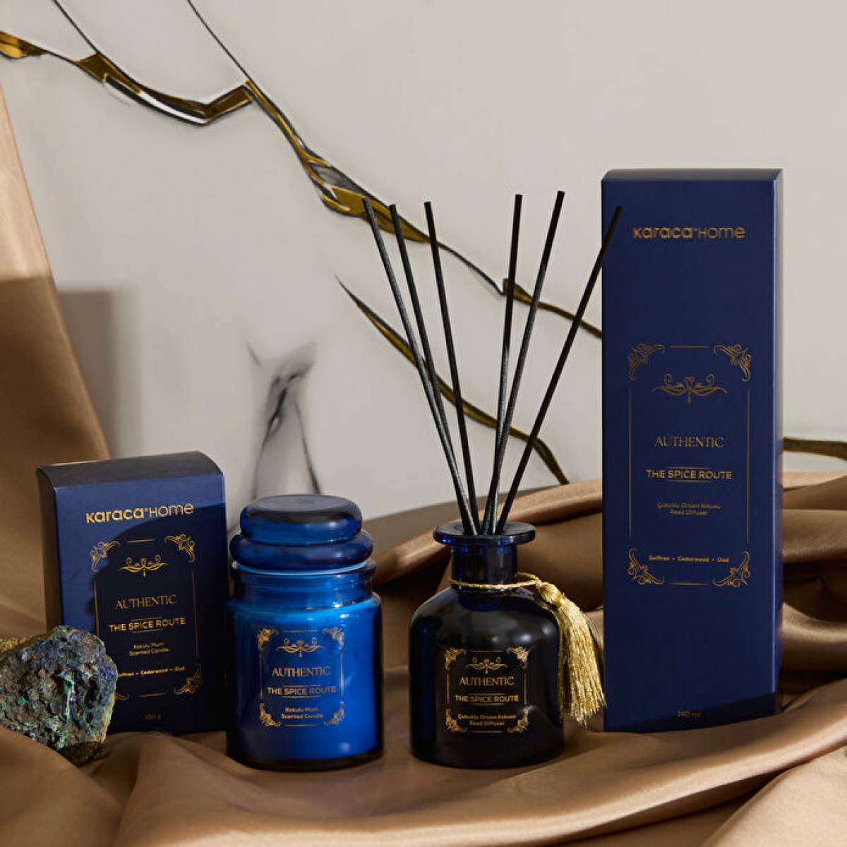 Karaca Home Authentic Series The Spice Route Scented Candle | Woody Oriental Fragrance