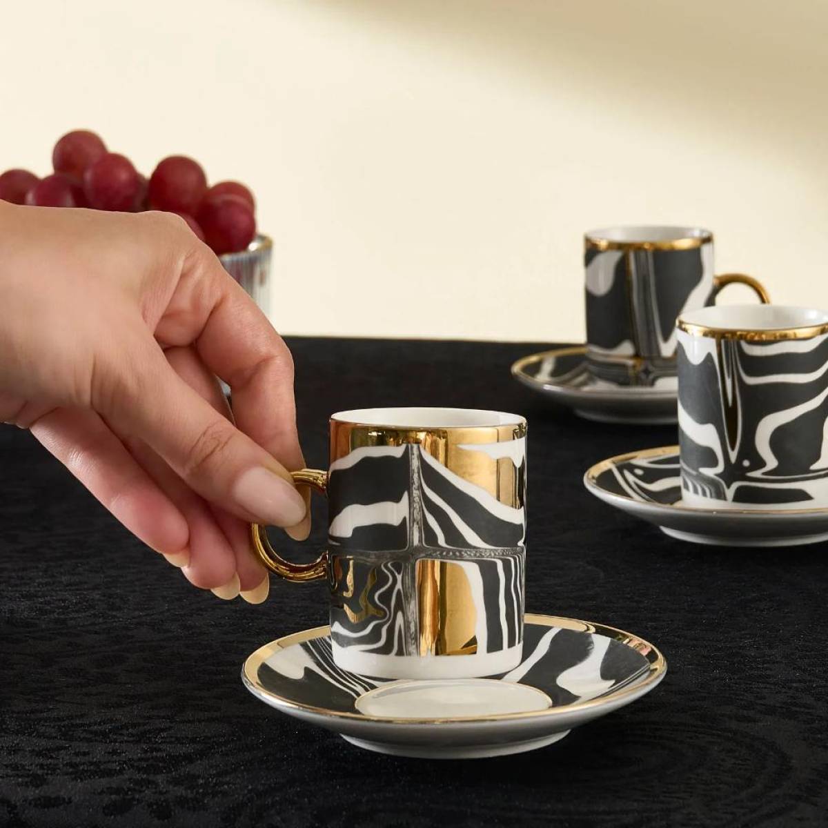Karaca Tales 6-piece Coffee Cup Set 90 Ml | Bone Porcelain Espresso Set