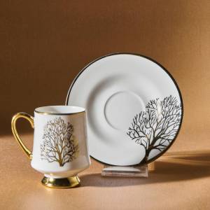 Karaca Afra 6-piece Coffee Cup Set - 90 Ml | Bone Porcelain Espresso Set
