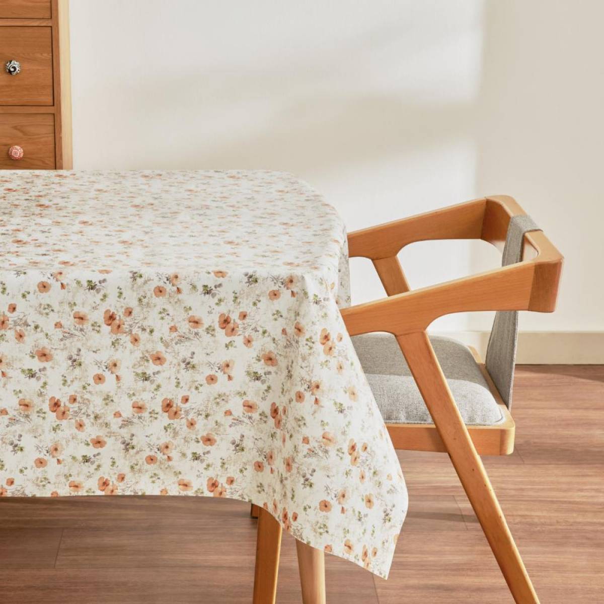 Karaca Home Dora Floral Pvc Tablecloth 140x200 Cm - Orange Floral