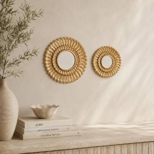 Karaca Elenor Gold Decorative Wall Mirror 21.5 Cm
