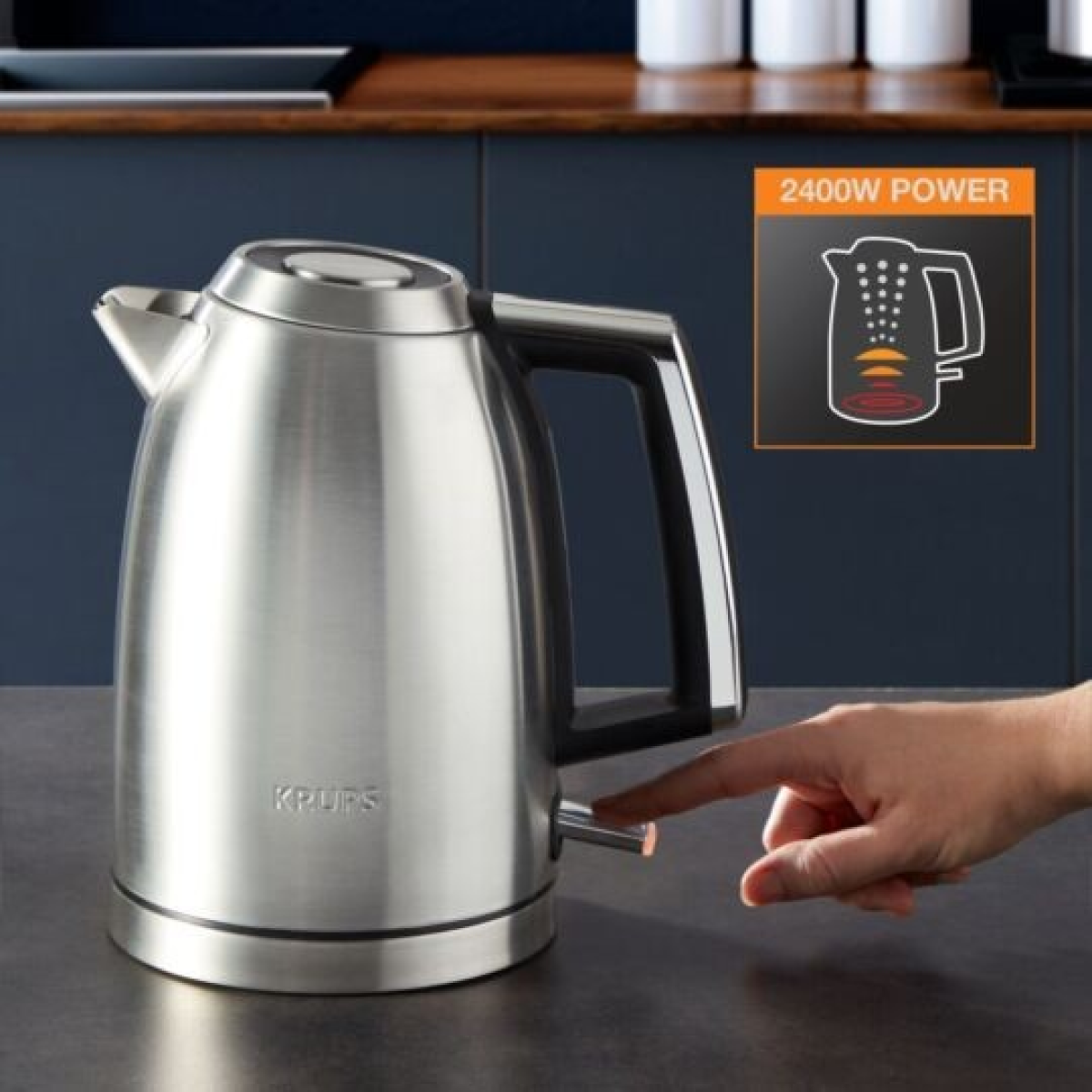 Krups Kettle 2400w Stainless 1.7l