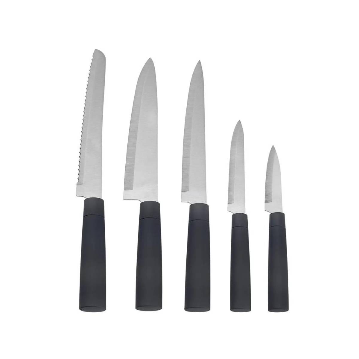 Karaca Burby 14-piece Knife And Serving Set - Grey | Soft Touch Block