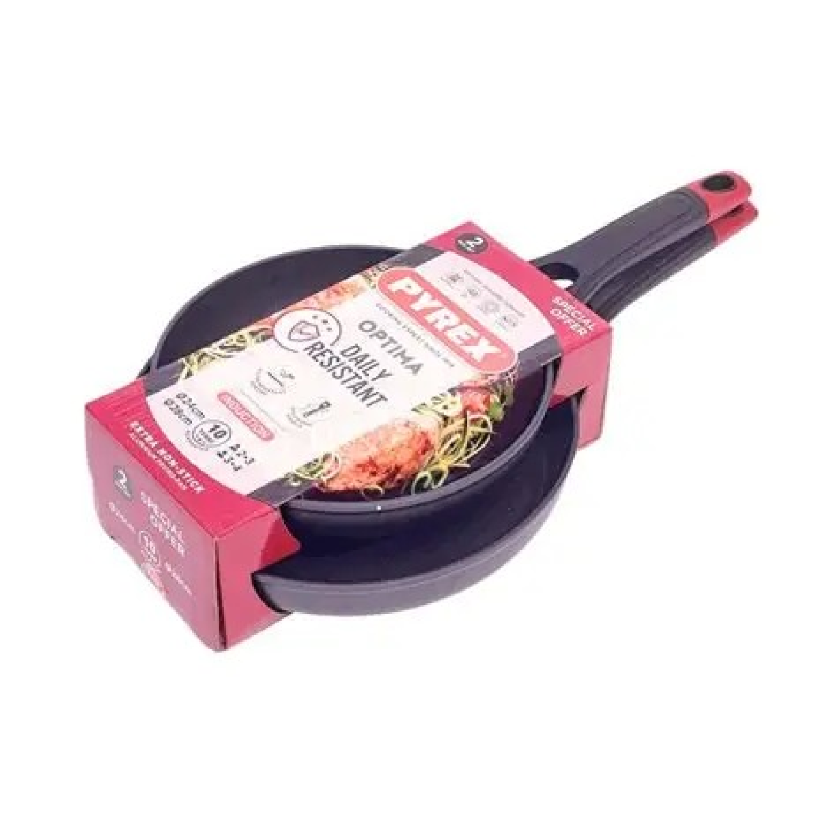 Pyrex OPTIMA Set Of 3 Frypan 24 + 28 cm