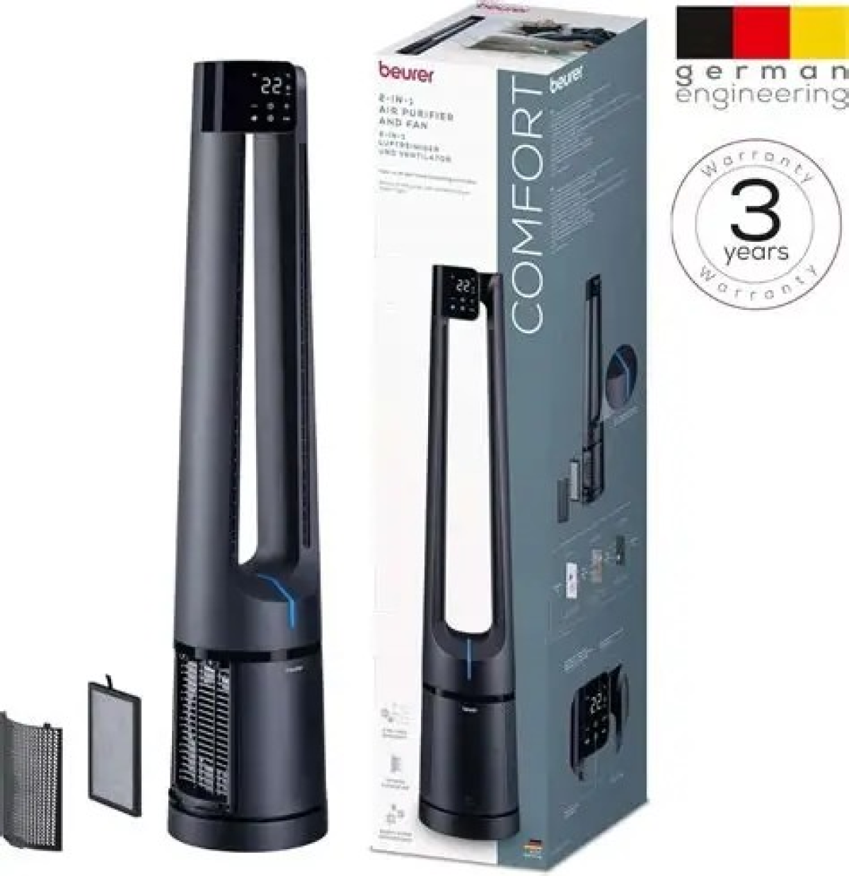 Beurer LV500  2-in-1 high efficiency: Air cleaning and cooling Purifier