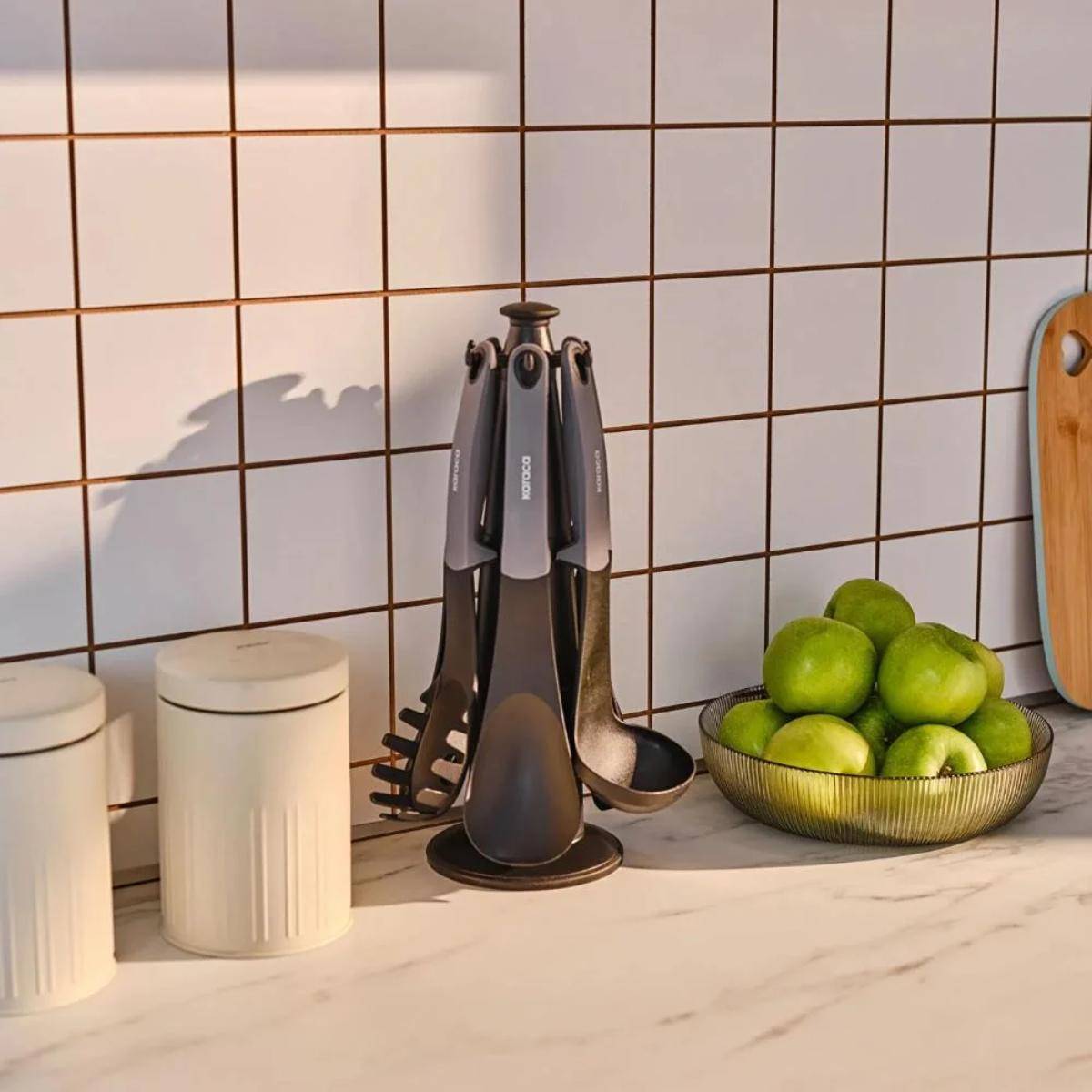 Karaca Rue 7-Piece Service Set with Stand, 153.09.01.4954