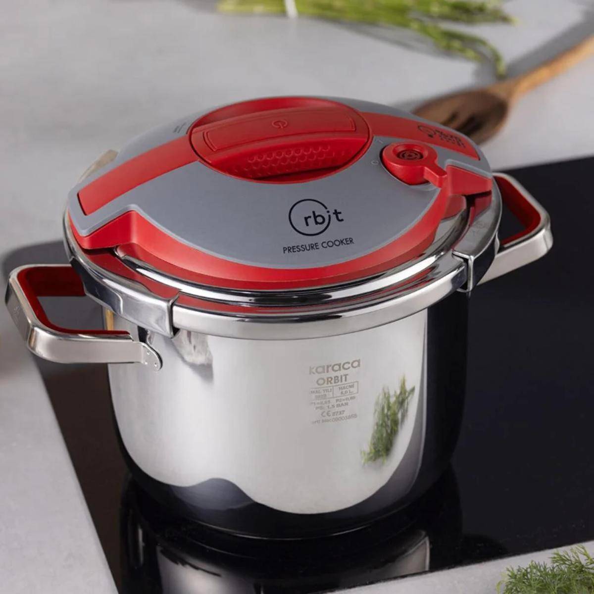 Karaca Orbit Pressure Cooker Set 6+8 L – Red, 153.09.01.3012
