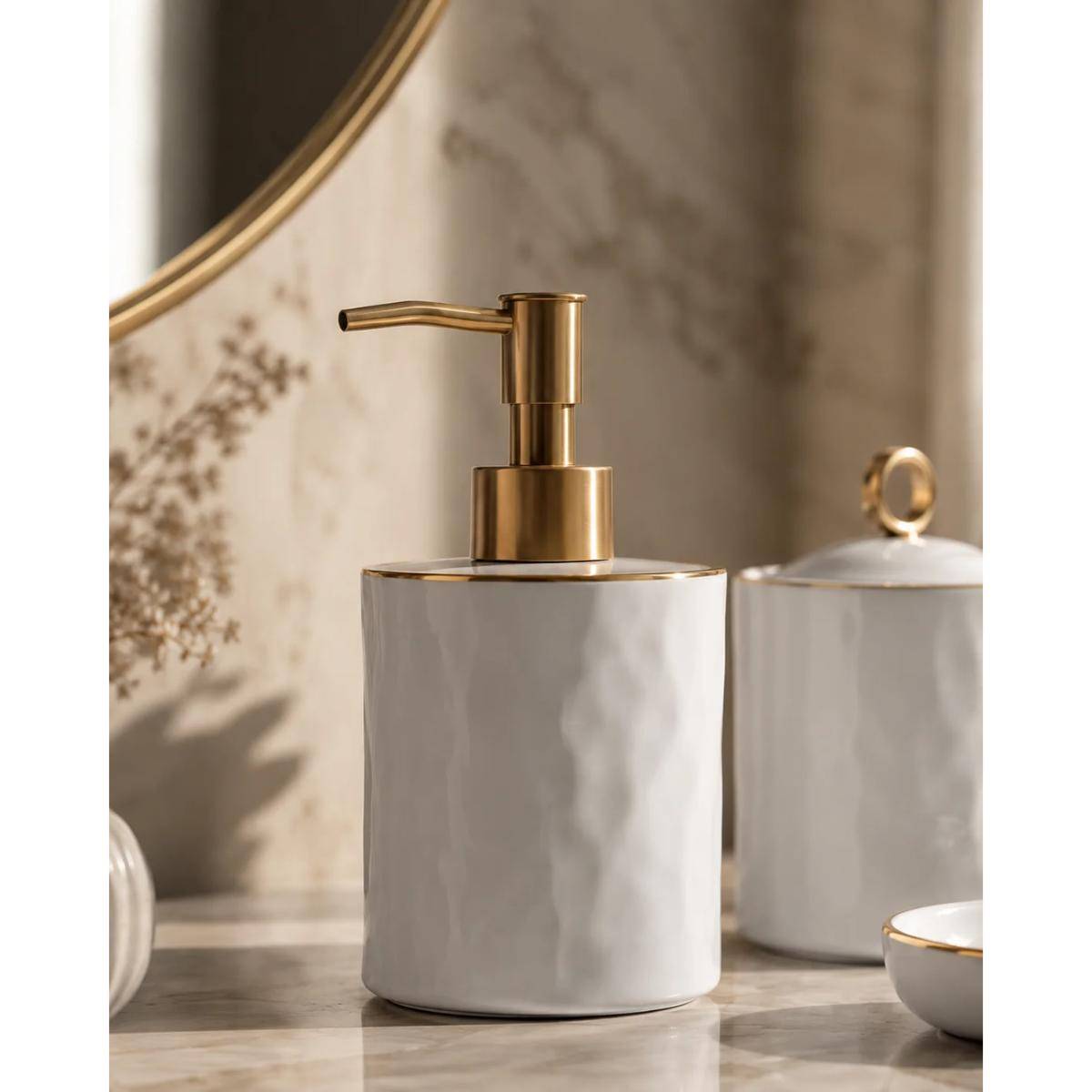Karaca Lina 4-piece Ceramic Bathroom Set - Elegant Organizer Set