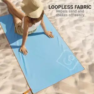 Go Travel Quick Drying Beach & Sport Towel (Blue)
