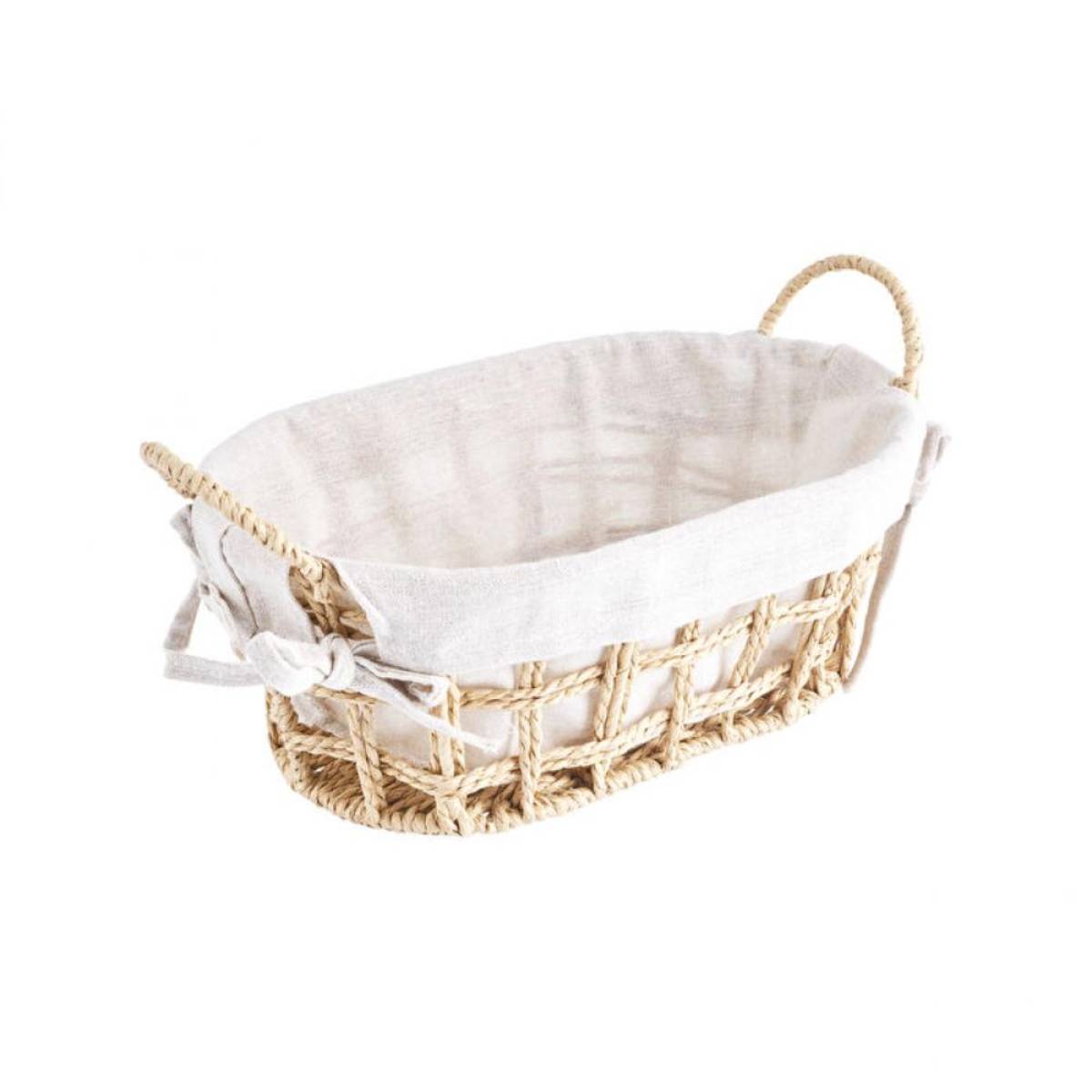 Karaca Asia Cream Bread Basket 32.5 Cm | Metal Frame With Cotton Lining