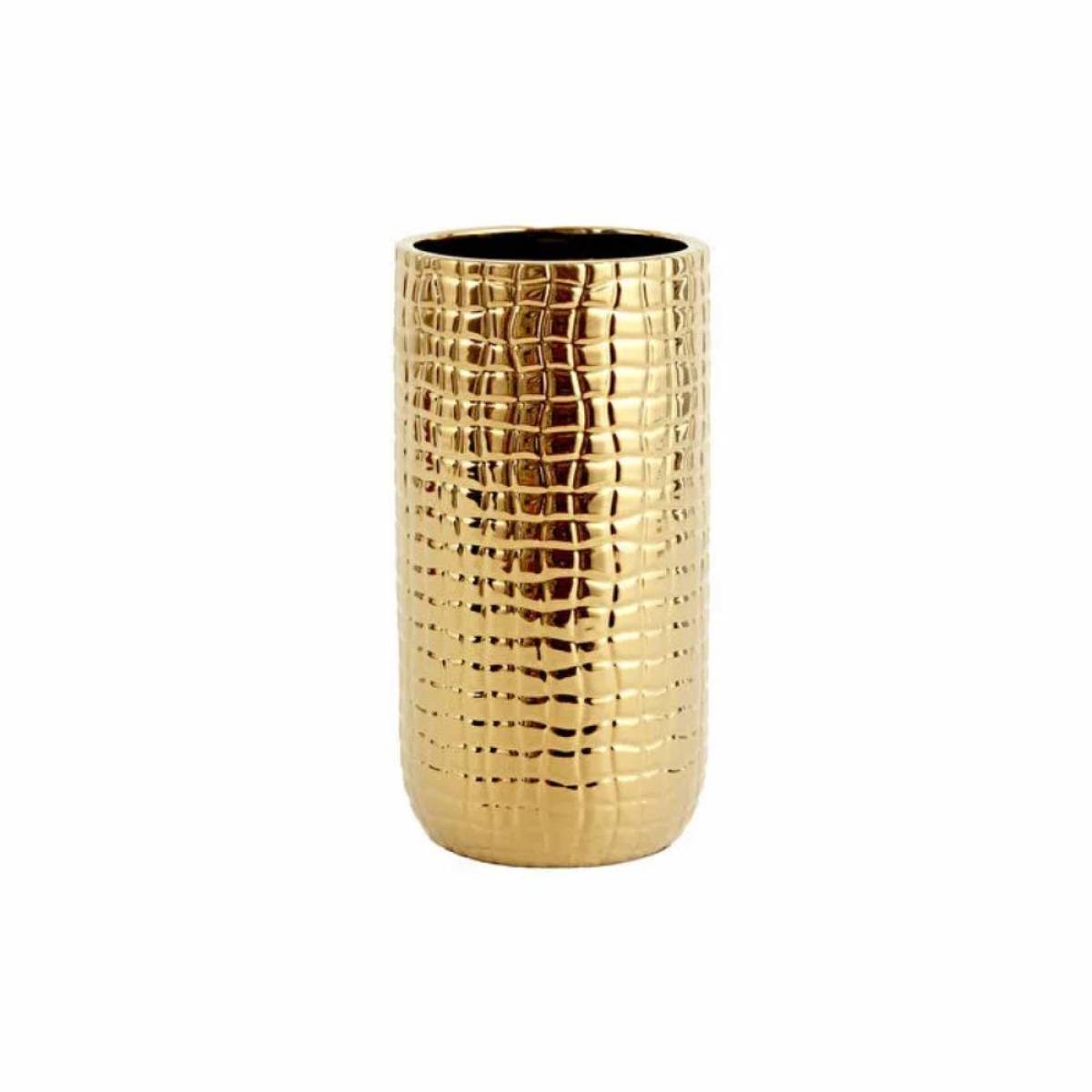 Karaca Home Lesley Cylindrical Decorative Vase - Gold