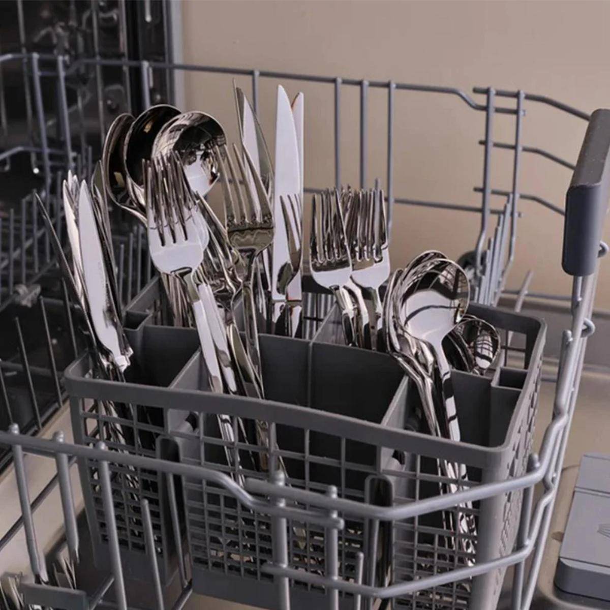 Karaca Look 84-Piece 316+ Stainless Steel Cutlery Set for 12 Persons – Silver, 15.03.08.1399