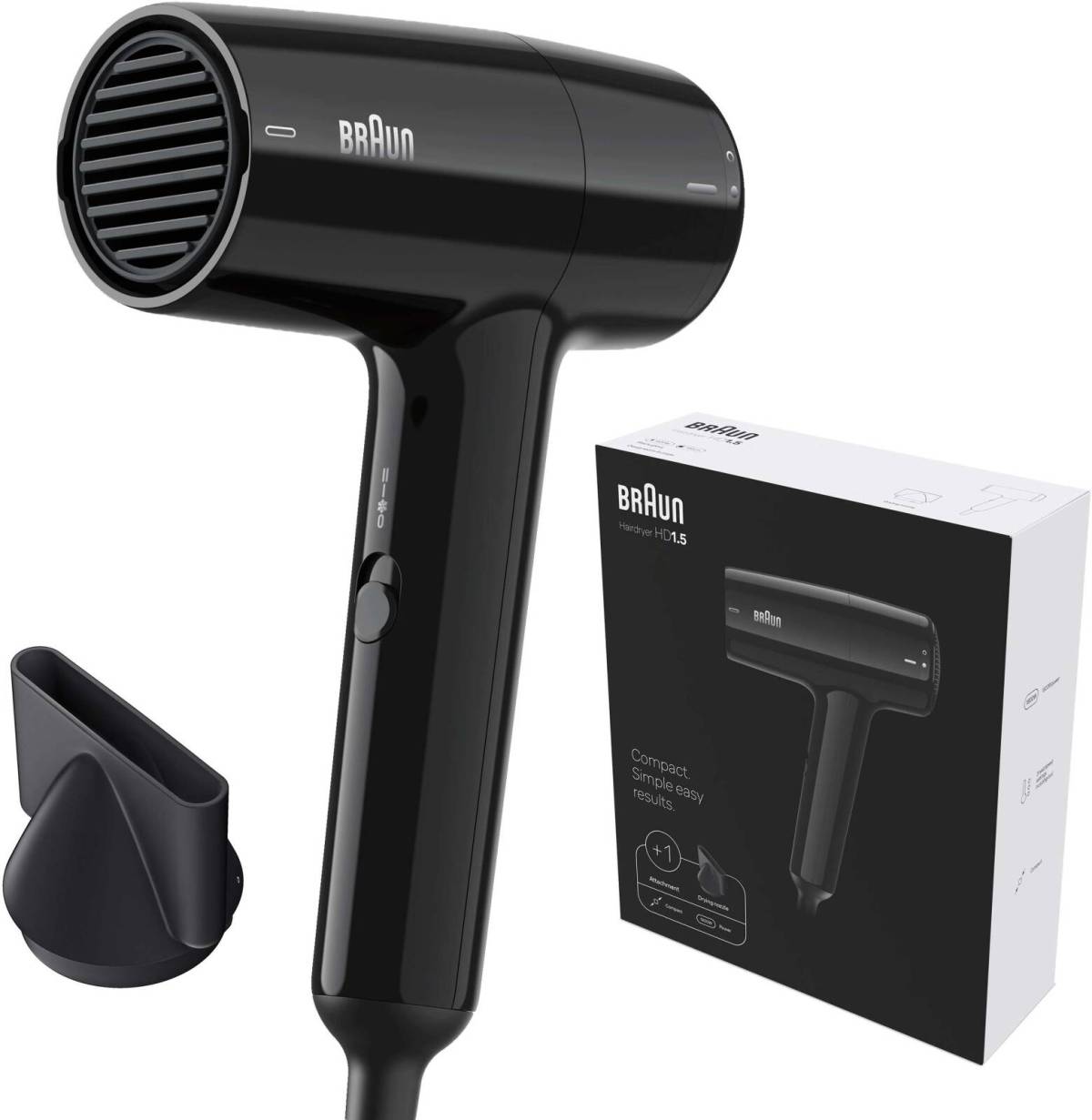 Braun 1800w Black Hair Dryer HD150E