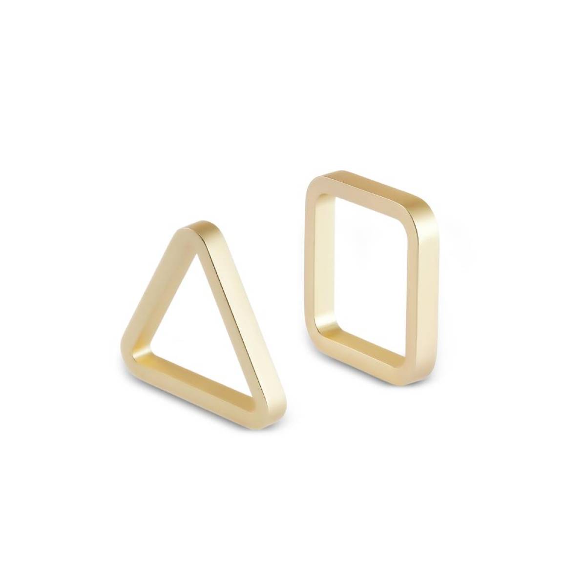 Karaca Home Cubist Geometric 2-piece Napkin Ring Set - Gold