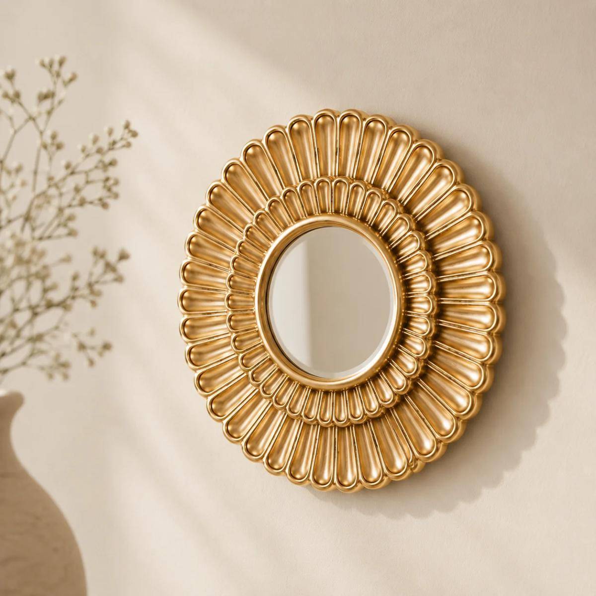 Karaca Elenor Gold Decorative Wall Mirror 33 Cm
