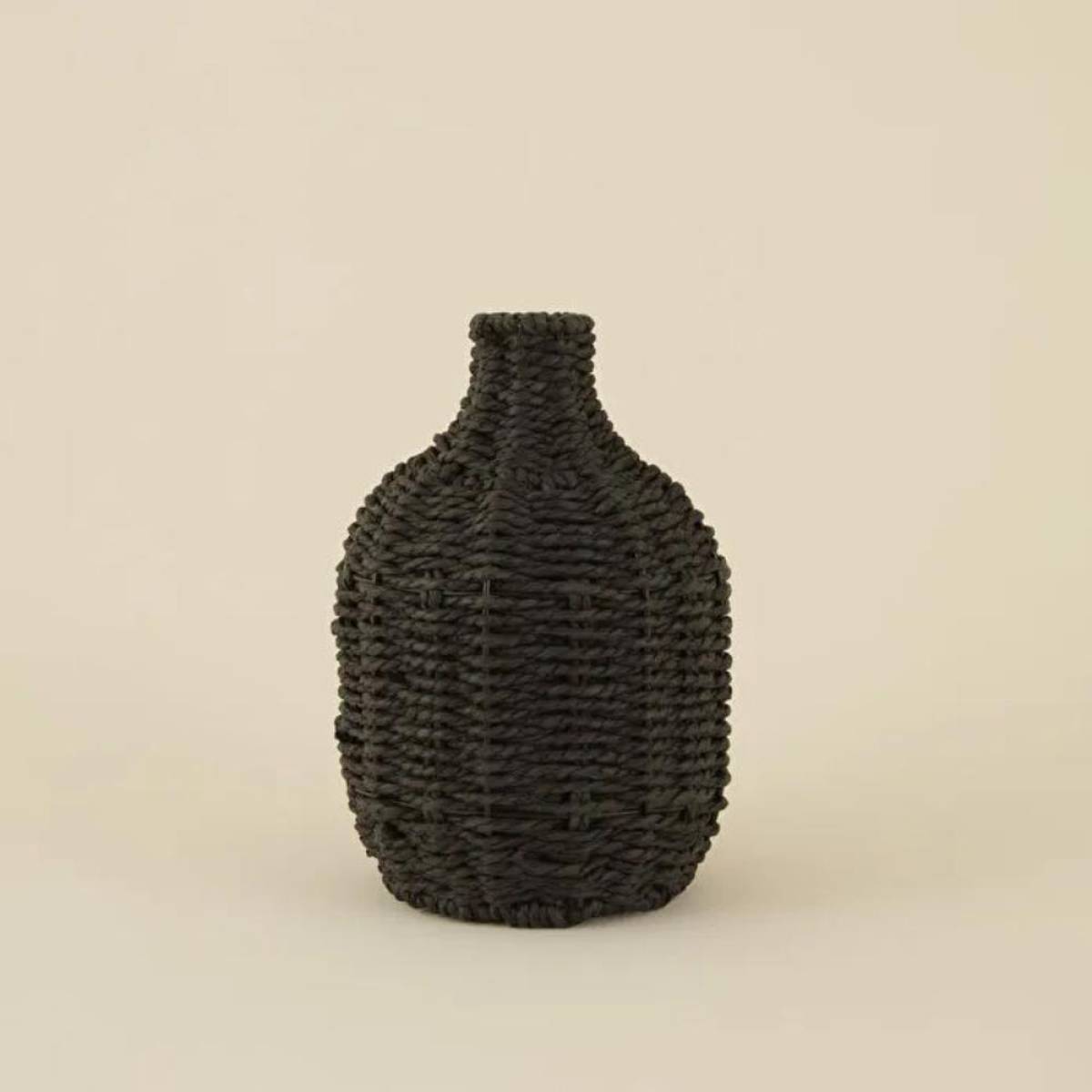 Karaca Home Boho Style Black Wicker Vase