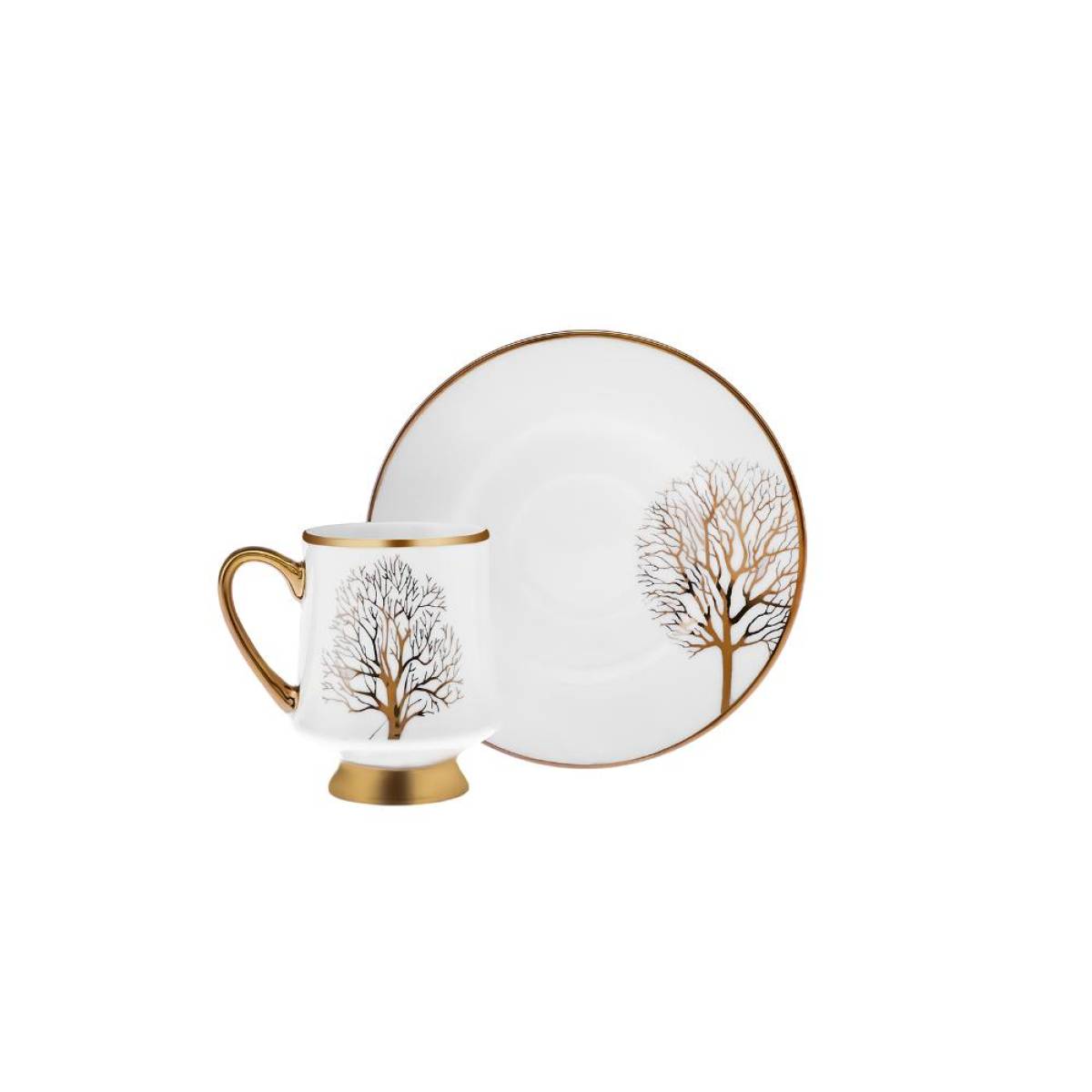 Karaca Afra 6-piece Coffee Cup Set - 90 Ml | Bone Porcelain Espresso Set