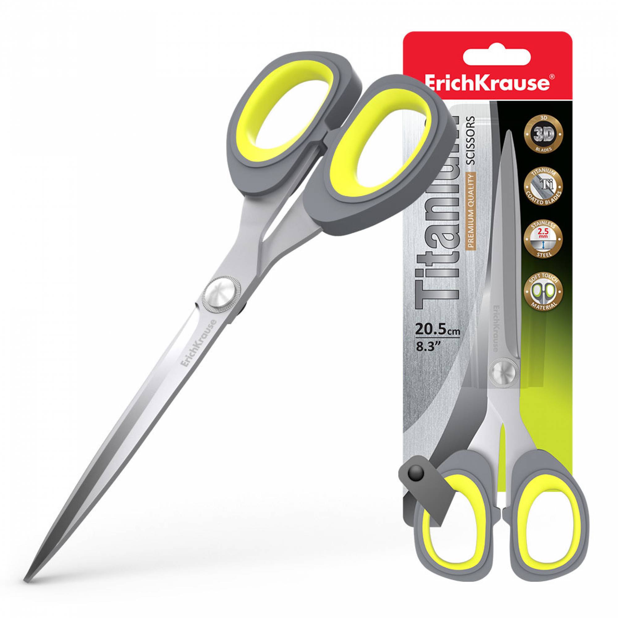 Erichkrause, Scissors, Titanium, 20.5 Cm (blister 1 Pcs)