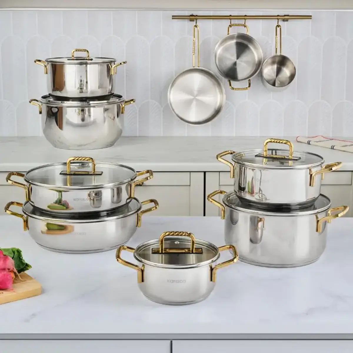 Karaca Gold 22 Cm Premium Induction Steel Cooking Pot, 8683650326007