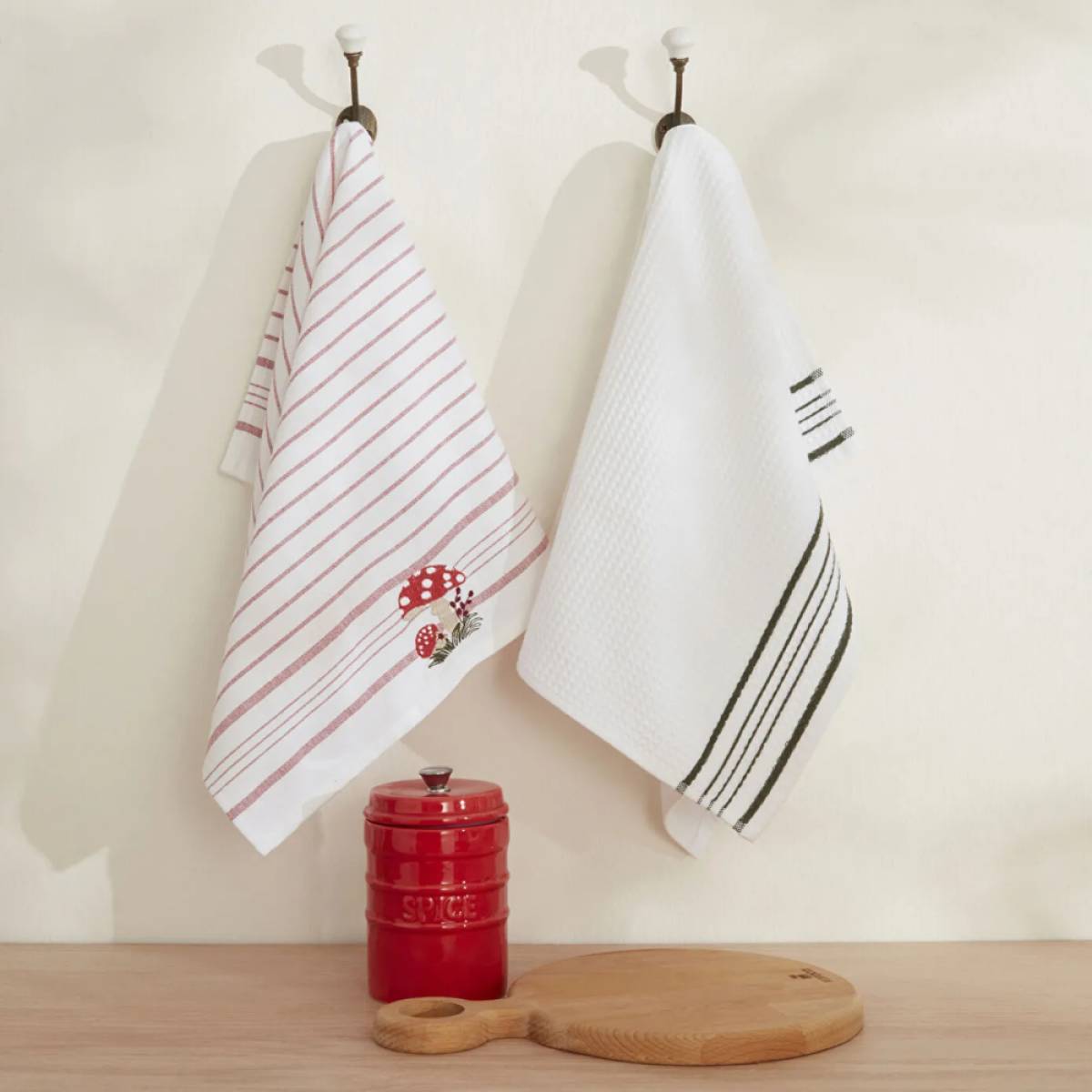 Karaca Home Sweet Mushroom 2-piece Kitchen Towel Set, 8680214389249