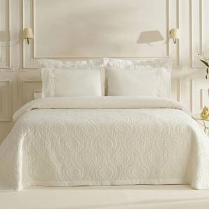 Karaca Home Glory 100% Cotton Double Duvet Set - 7 Pieces, Ecru, 8680214364765