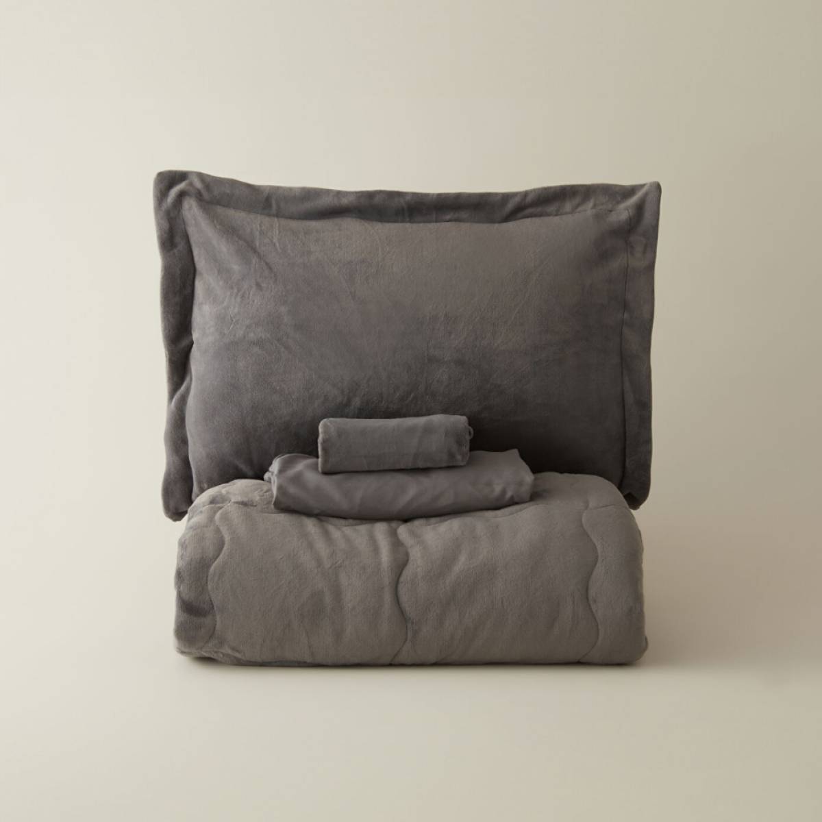 Karaca Home Flufy Double Soft Dream Comfort Set - Anthracite, 8680214363287