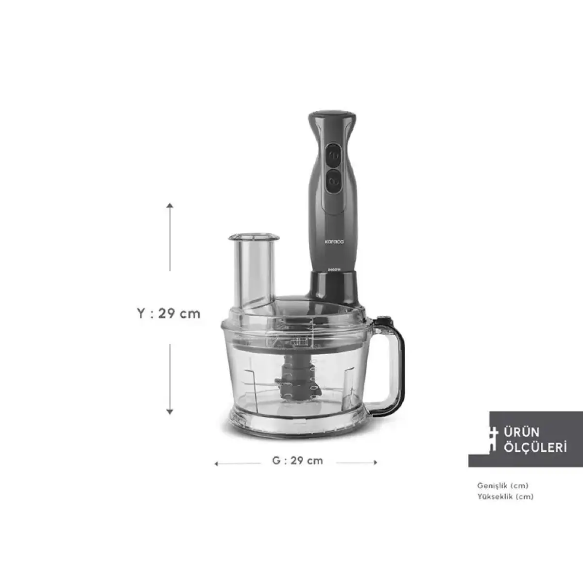 Karaca Pro Multimax 6 In 1 Multi-purpose Food Processor, 2000 W - Space Gray, 153.09.01.4350