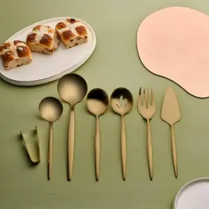 Karaca Orion 7-piece Matte Gold Service Set Boxed, 153.09.01.7103
