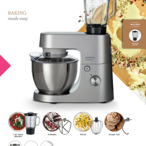 Kenwood Homebake Stand Mixer + Blender Silver Kitchen Machine Khh01.120si