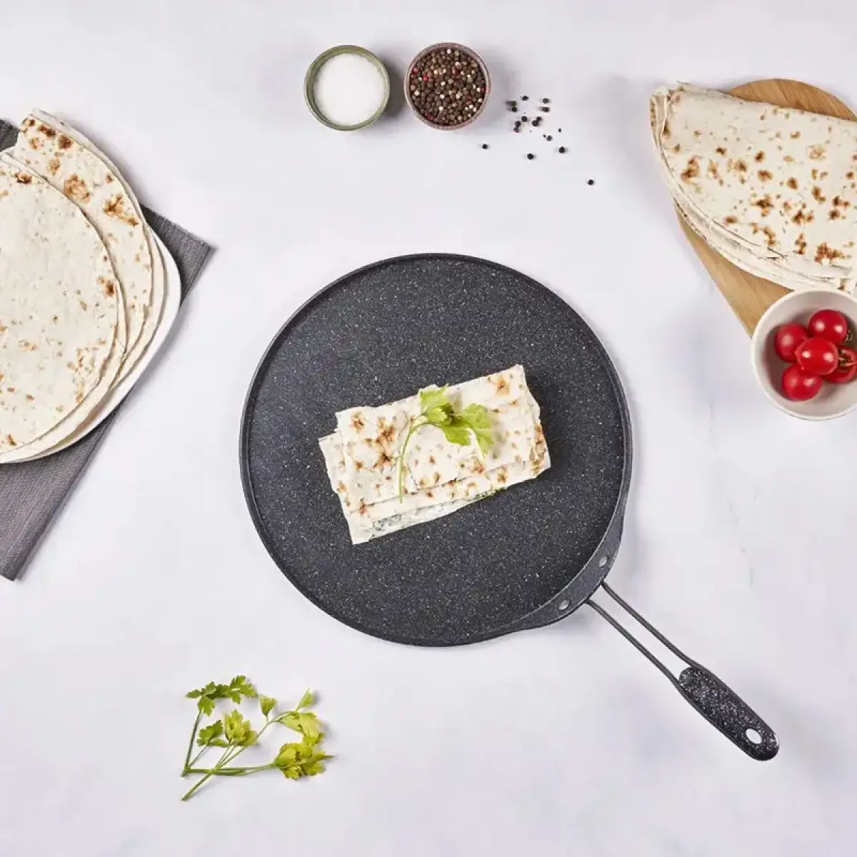 Karaca Biogranit Kitchenlover Pancake And Lavash Pan, 34 Cm - Black, 153.03.08.1870