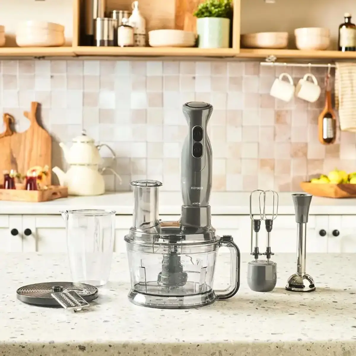Karaca Pro Multimax 6 In 1 Multi-purpose Food Processor, 2000 W - Space Gray, 153.09.01.4350