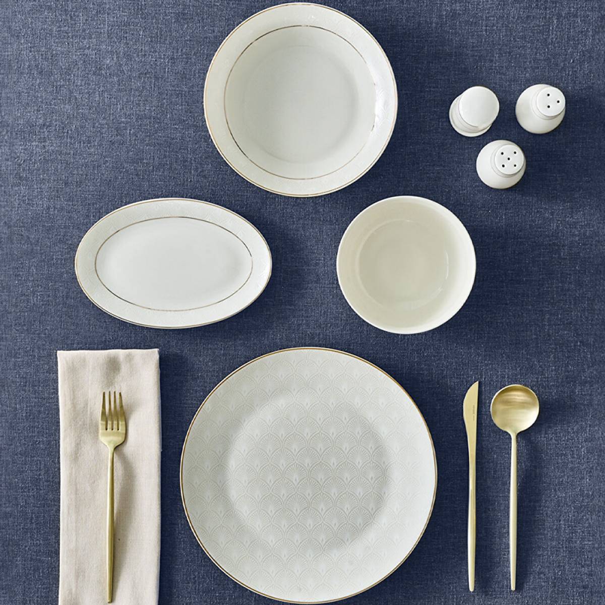 Karaca Elegance Bone Mandarin 53-piece Dinner Set For 12 People - Gold, 8683650360513