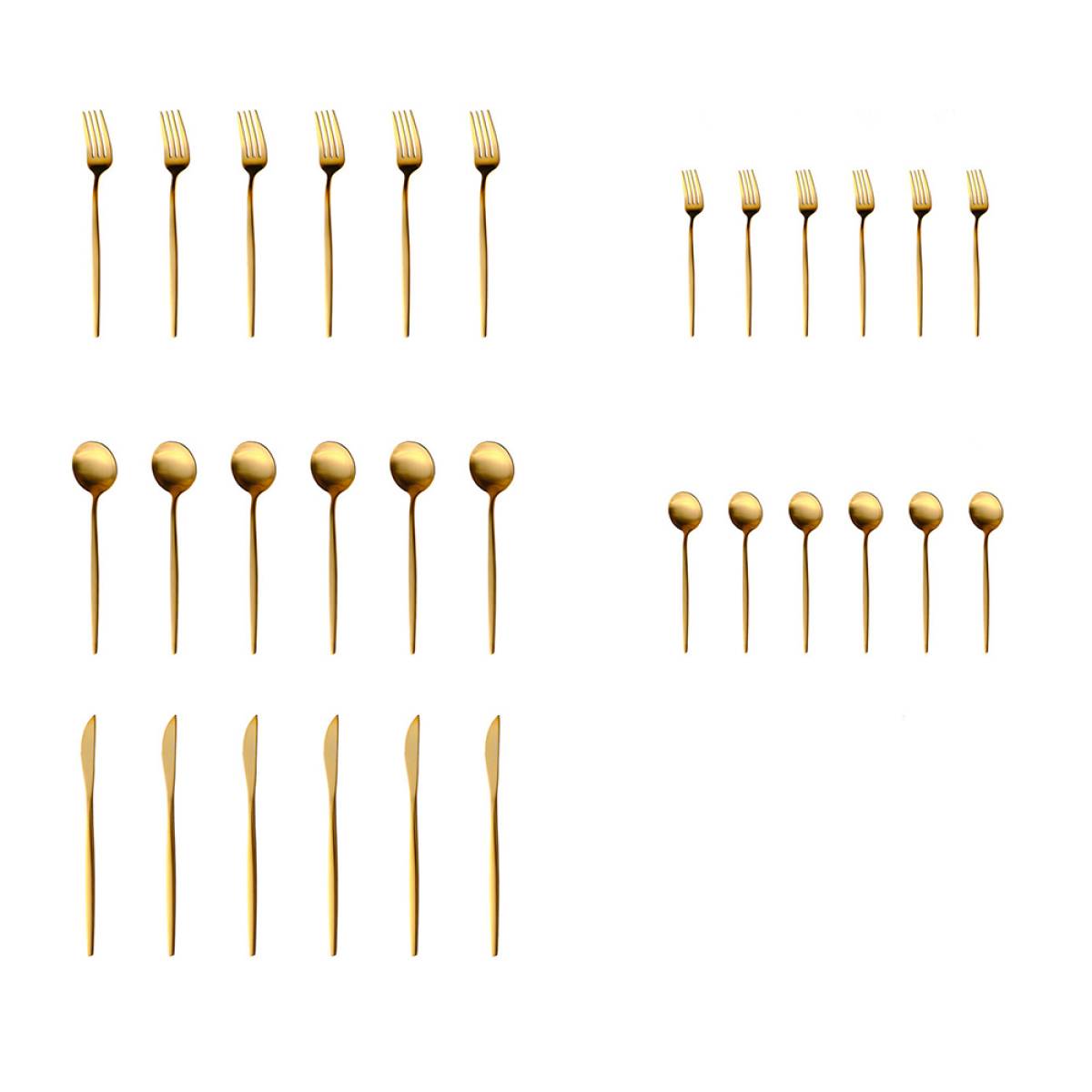 Karaca Orion 60-piece Cutlery Set For 12 People - Mat Gold, 8683650323976