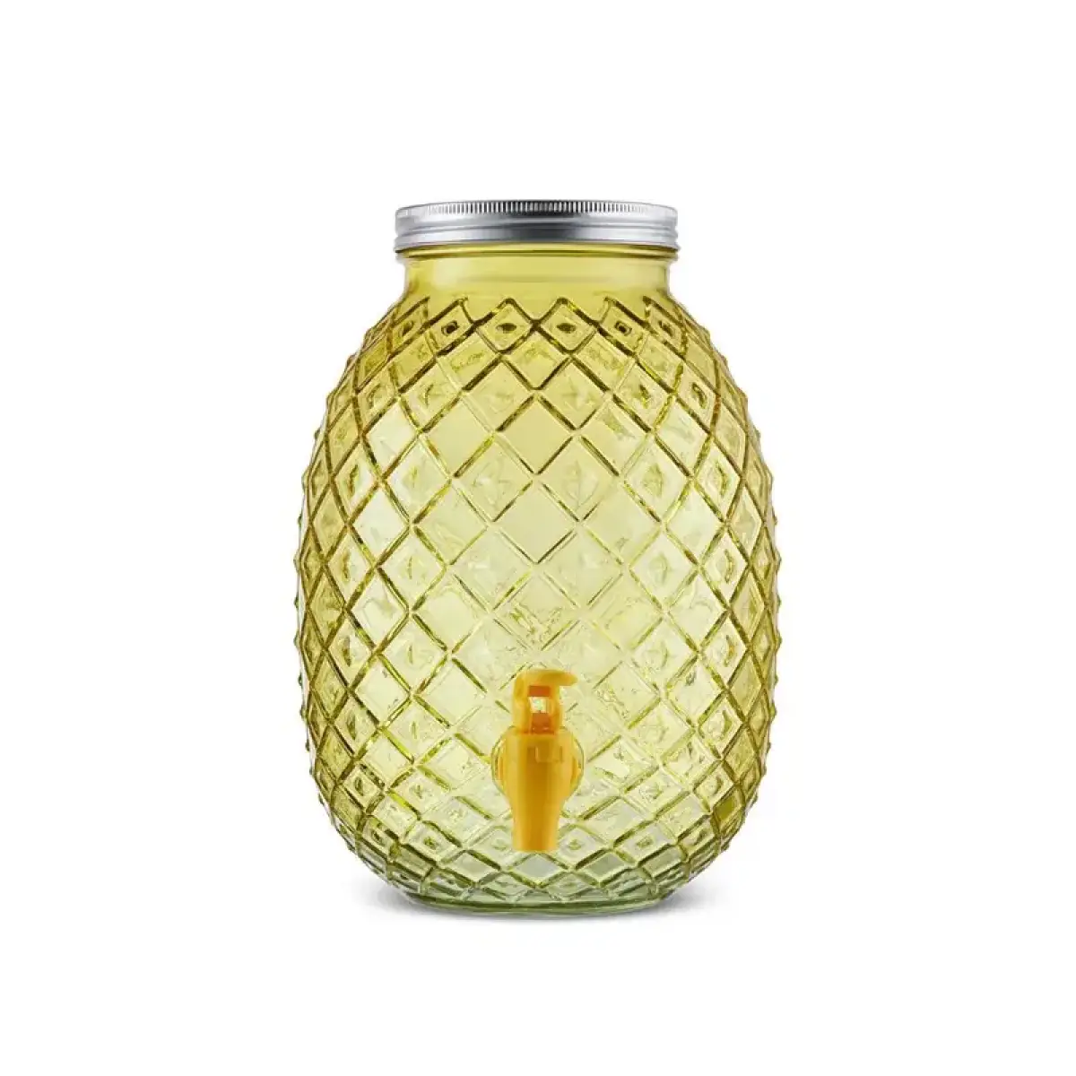 Karaca Melon Glass Dispenser With Faucet Lid Carboy 4650 Ml - Yellow, 153.09.01.7138