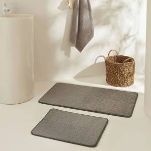 Karaca Home Figure Embos 2-piece Bath Mat Set - Anthracite, 200.22.05.0263