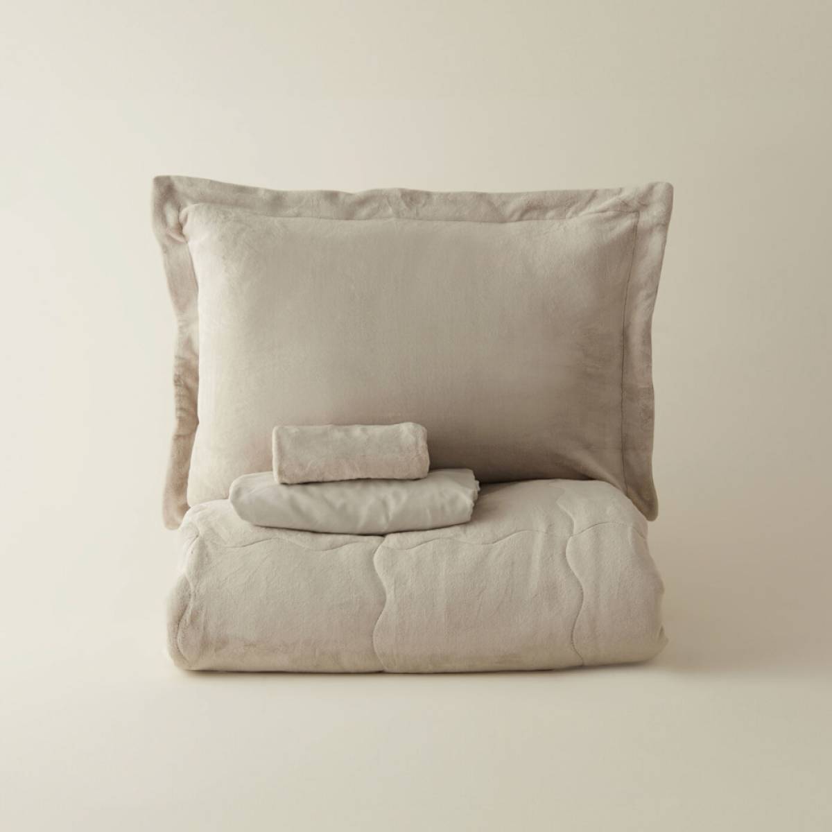 Karaca Home Flufy Double Soft Dream Comfort Set - Beige, 8680214363300