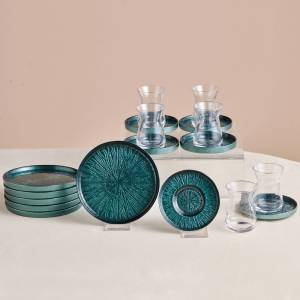 Karaca Teo Green 18-piece Cake And Tea Catering Set, 153.09.01.6059