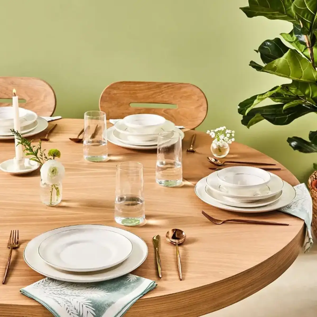 Karaca Stream Bone Branch 24-piece Dinner Set For 6 People, 153.09.01.6013