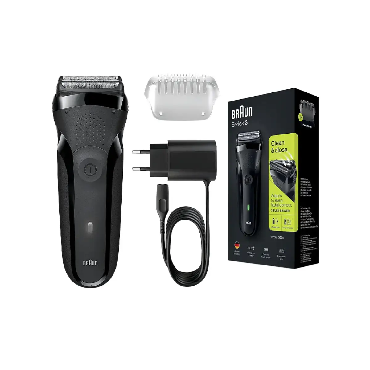 Braun Shaver 300 Blk/blk Box Euro