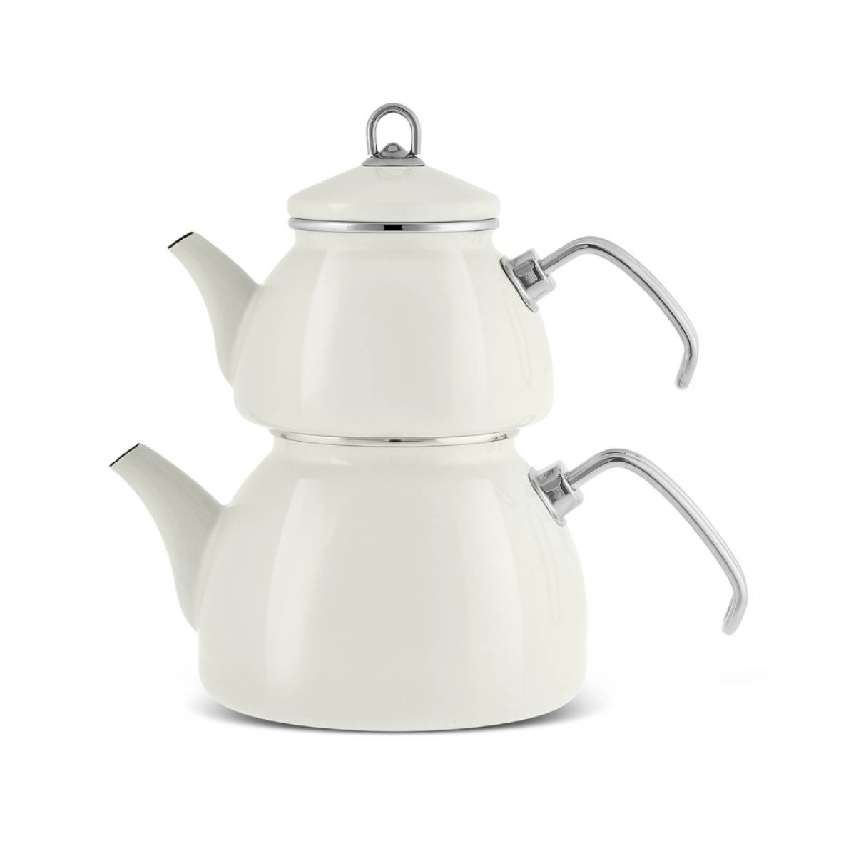 Karaca Loreto Enamel Teapot Set - Cream, 8683650326243