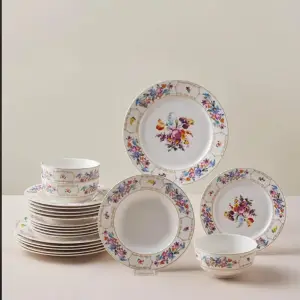 Karaca Forever Bone G�l?ah 24-piece Dinner Set For 6 People, 8683650361800