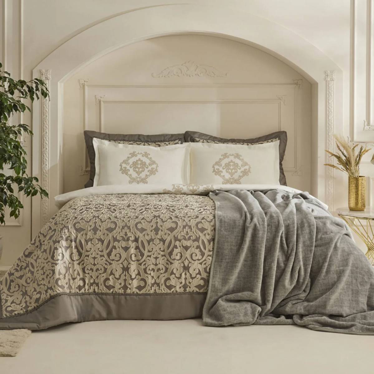 Karaca Home Grace 8-piece Double Dowry Set - Anthracite, 8680214416822