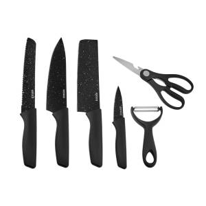 Karaca Stone 6-piece Scissors And Peeler Knife Set - Black , 153.03.09.0039