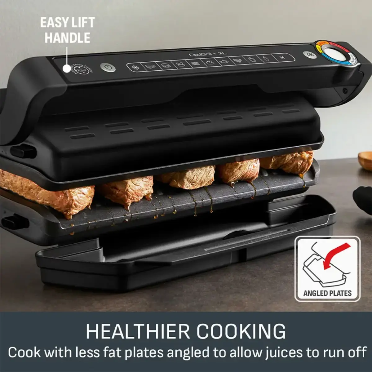 Tefal Optigrill+ Xl 6-8 Portion Indoor Smart Grill, Black 2000w