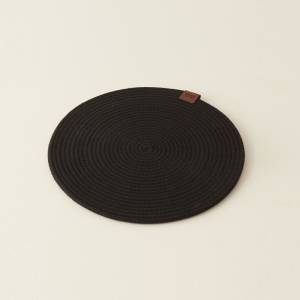 Karaca Home Carla Black Round Placemat - 32 Cm Diameter, 8680214389423